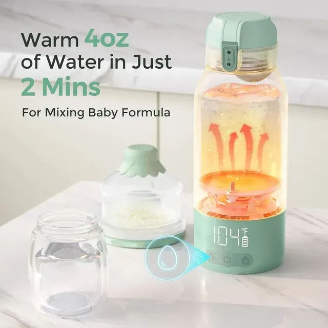 Momcozy Portable Breast Milk & Water Warmer in green. — photo 7