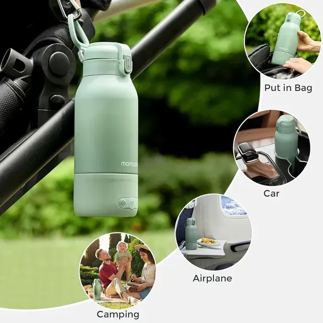 Momcozy Portable Breast Milk & Water Warmer in green. — photo 3