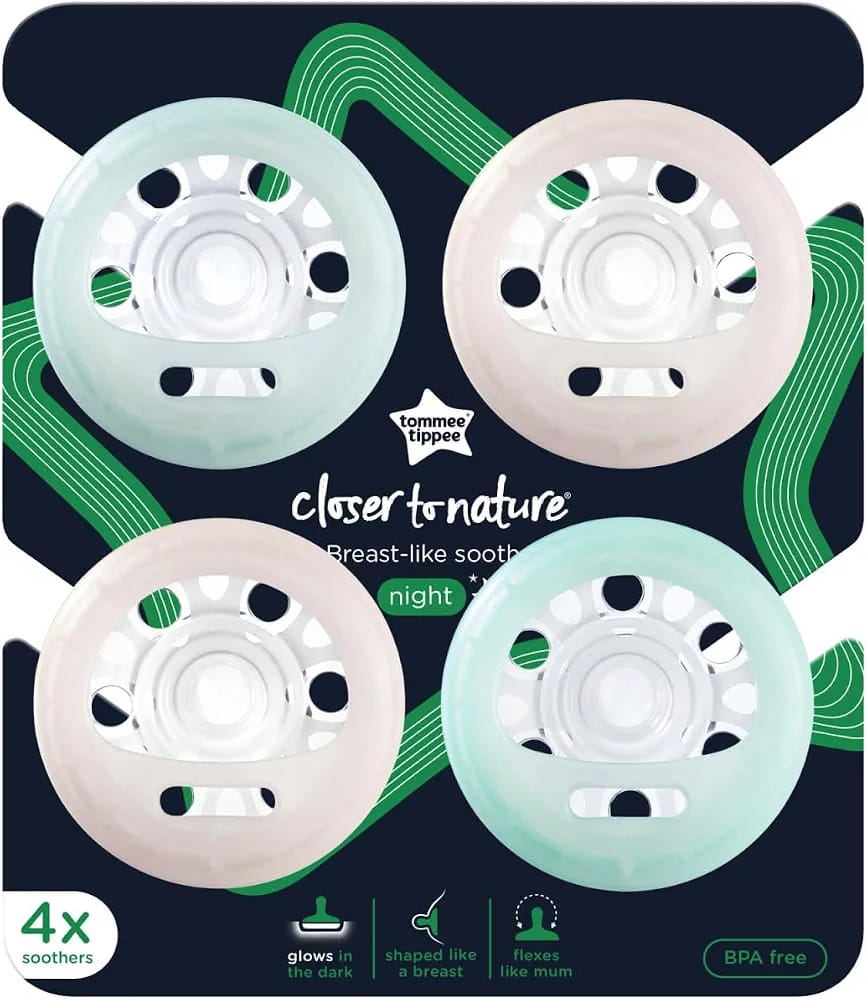 Tommee Tippee Breastlike Soother Night Glow In The Dark 2 Pack 0-6m — photo 3