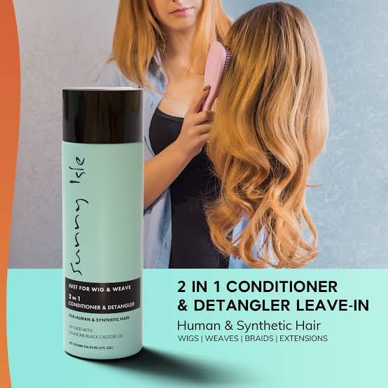 Sunny Isle Just for Wig, Weave, Braid, & Extensions 2 in 1 Conditioner and Detangler 8oz | For Synthetic & Natural Hair | Aloe Vera, Tea Tree, Borago Seed & Jamaican Black Castor Oils | Sulfate Free — photo 4