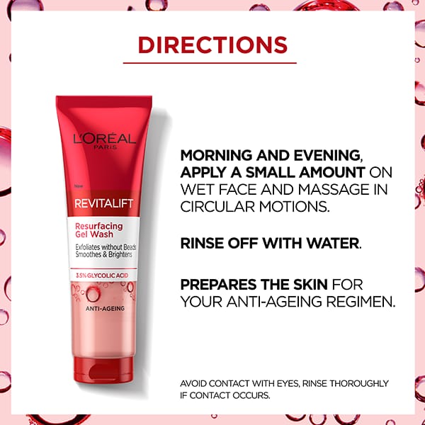Loreal Paris 3.5% Glycolic Acid Cleanser, Revitalift Glycolic Resurfacing Gel Wash, Gently Exfoliates To Smooth & Brighten Skin – 150ml — photo 2