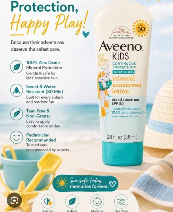 Aveeno Spf#50 Kids Sensitive Skin Zinc Oxide Sunscreen 3oz — photo 5