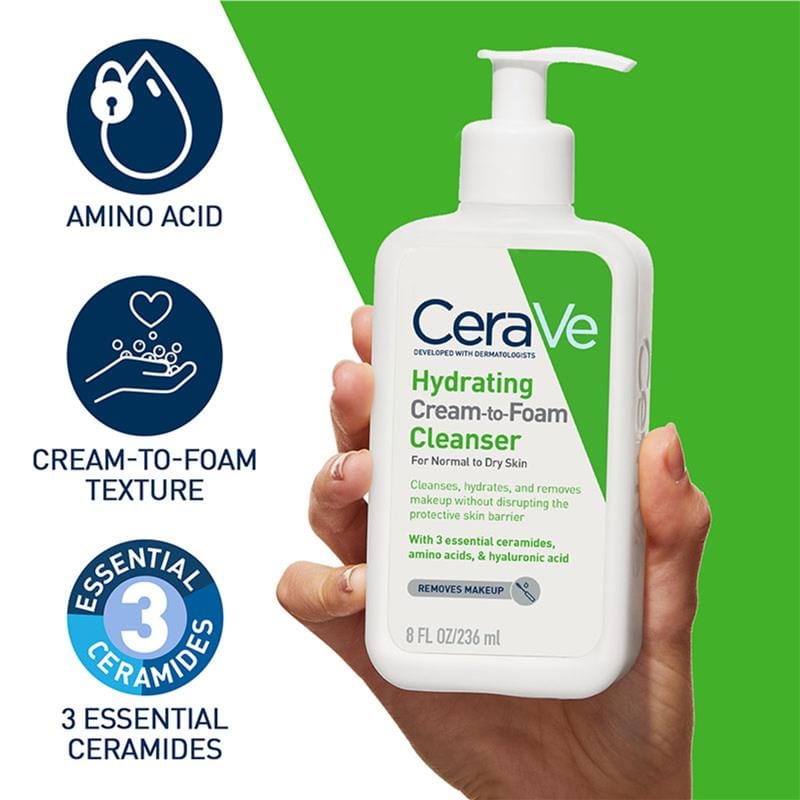 CeraVe Hydrating Cream-to-Foam Cleanser (236 ml/8 oz) — photo 2