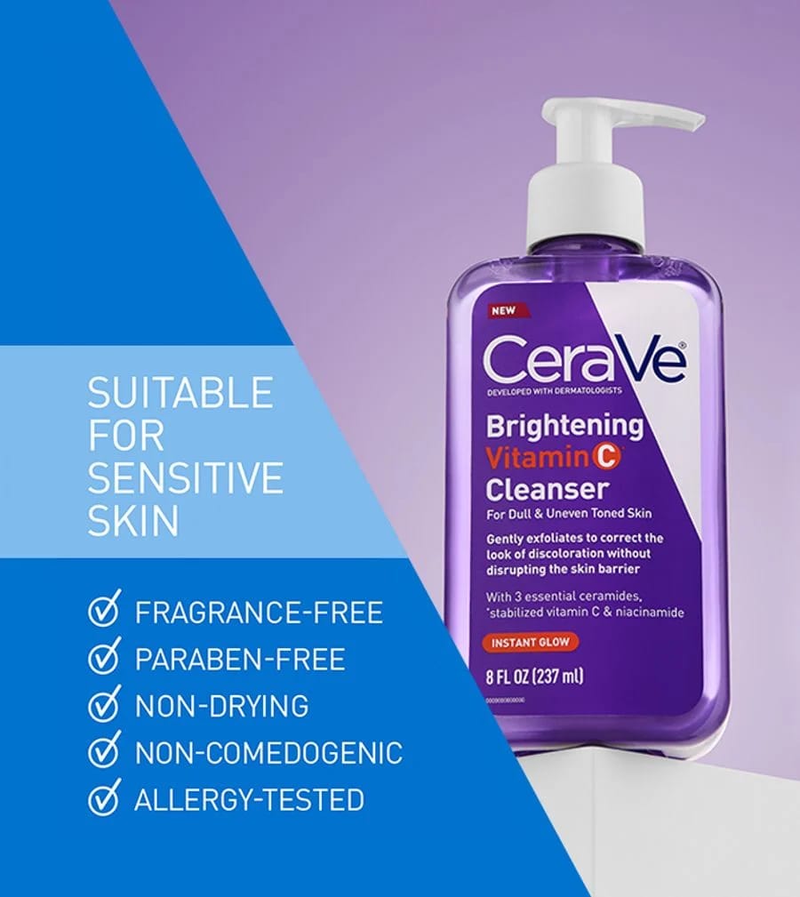 CeraVe Brightening Vitamin C Cleanser (8 fl oz / 237 ml). — photo 2