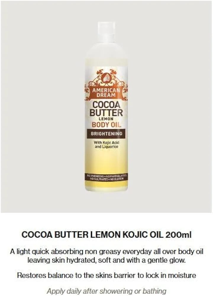 American Dream Cocoa Butter Lemon Body Oil (200ml). — photo 2