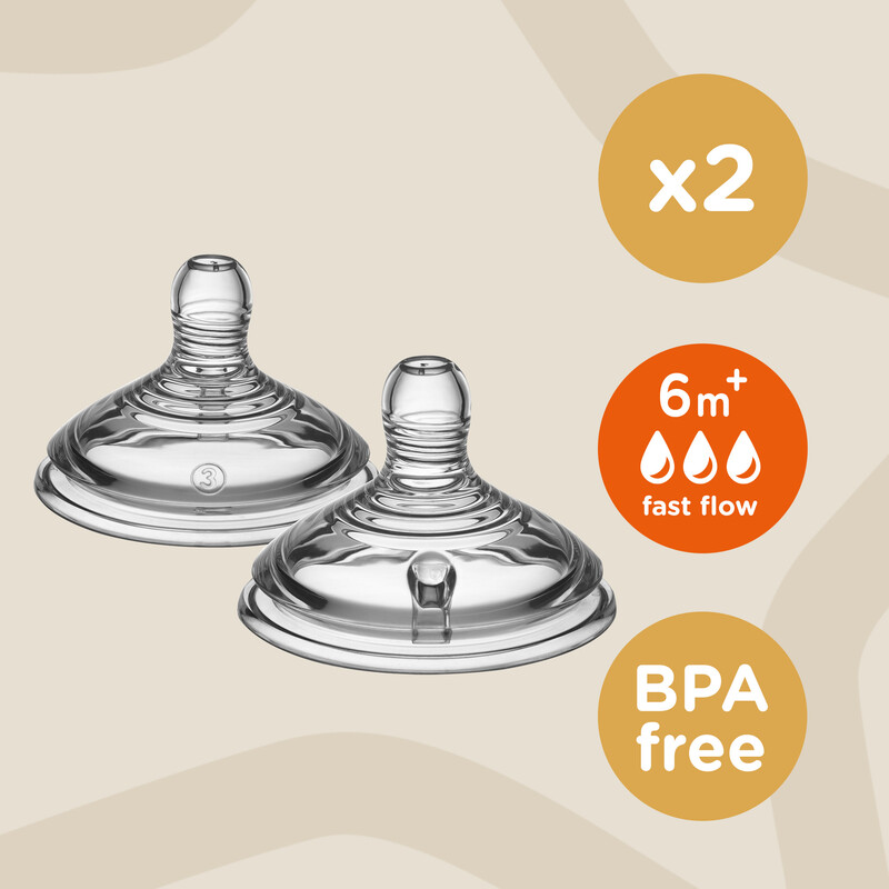 Tommee Tippee Closer to Nature Fast Flow Teats (6 Months+, 2-Pack). — photo 2