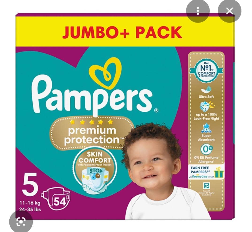 Pampers Premium Protection, Size 5, 54 Pack