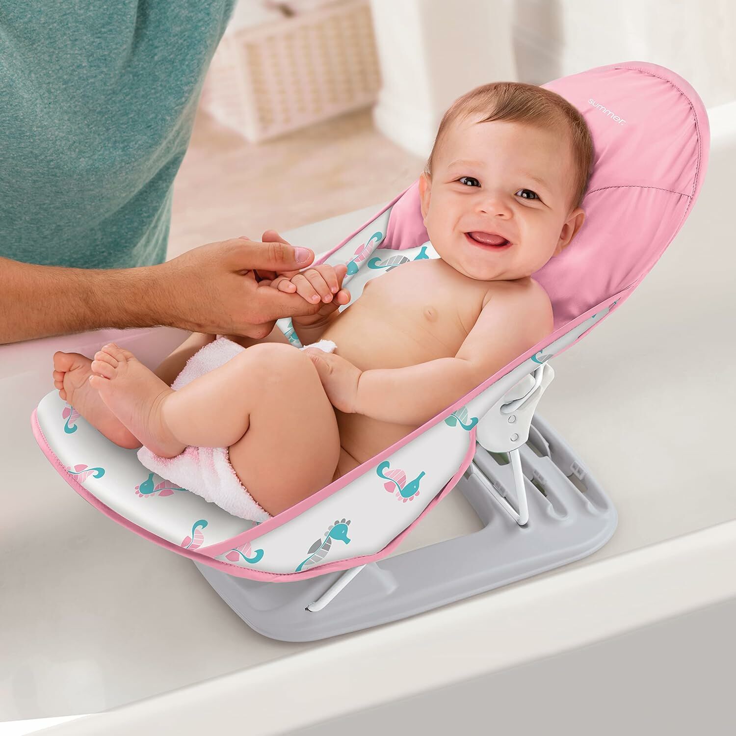 SUMMER INFANT DELUX BATHER BLUE PINK — photo 4